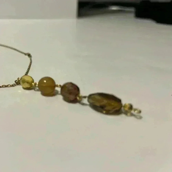 WHITE HOUSE BLACK MARKET brown beaded drop necklace - Picture 5 of 5